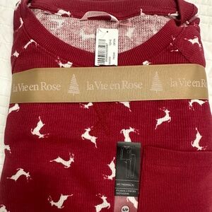2 piece waffle pajamas la vie enrose NWT